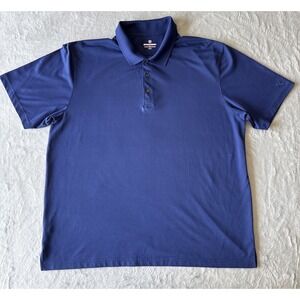 Golf America Polo Shirt Adult XXL‎ Navy Blue Solid Short Sleeve Mens